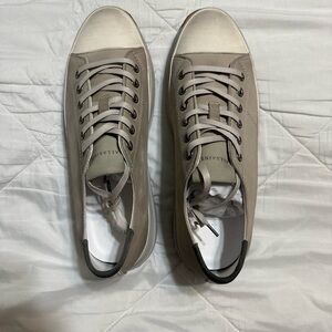 All Saints Brady Low Top Nubuck shoes NWB- chalk white